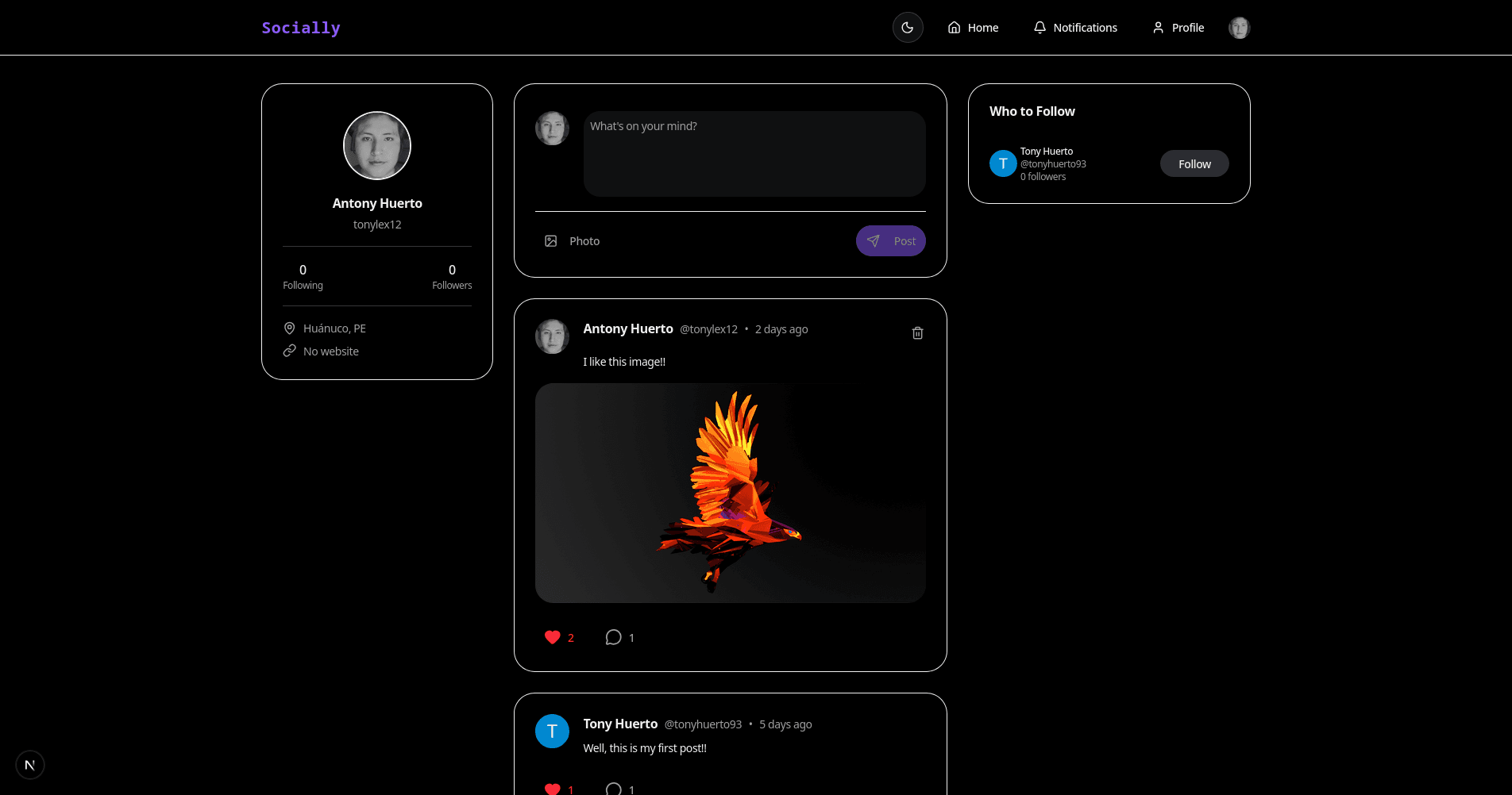 Socially App project screenshot