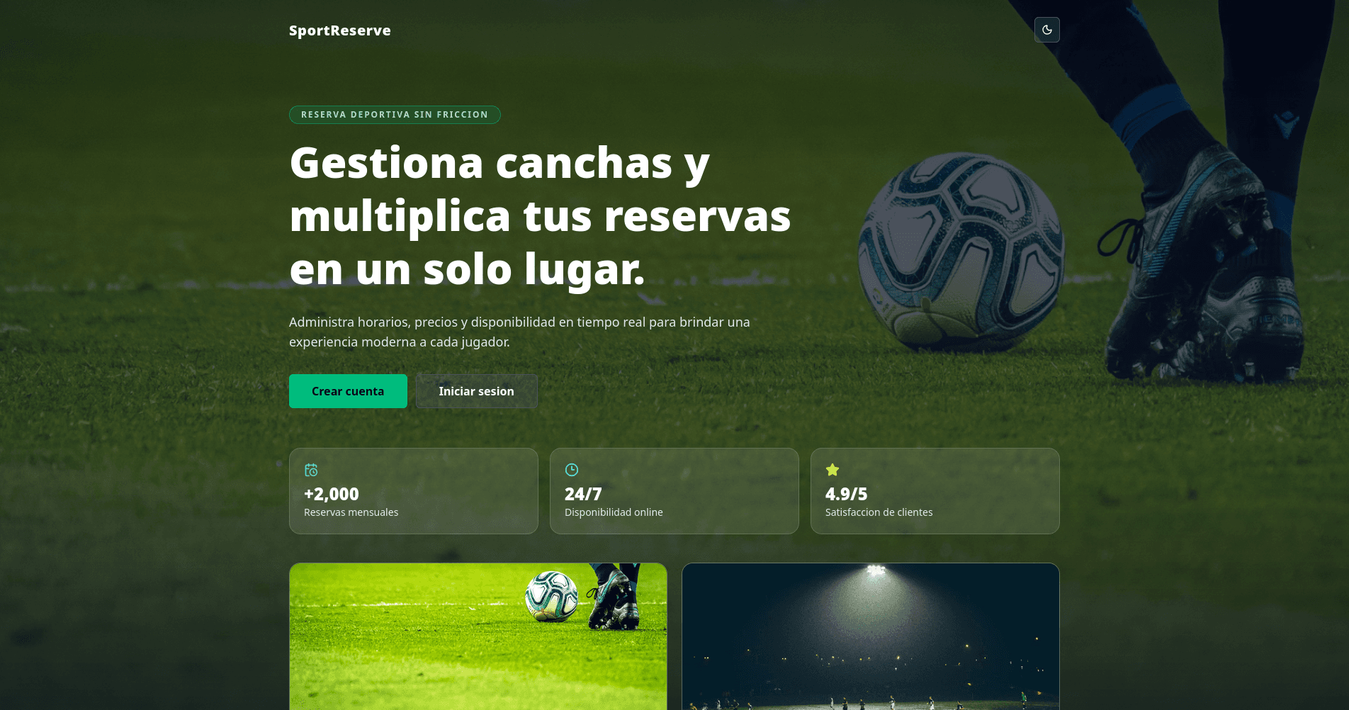 Sport Reserve project screenshot